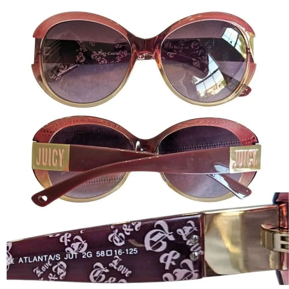 Rare Vtg Y2K JUICY COUTURE Pink Butterfly Sunglasses